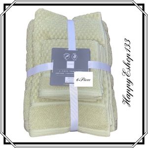 SOHO Living 100% Cotton Towel Set 6 Piece Bath Hand Washcloth